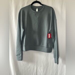 SPANX AirEssentials Crewneck Sweatshirt Hazy Blue Grey Womens Medium NWT